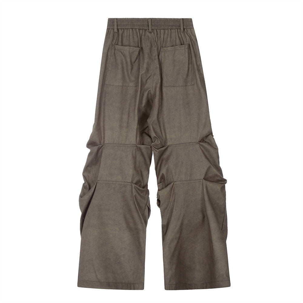 Omirad Sculpted Panel Wide-Leg Cargo Pants | Black