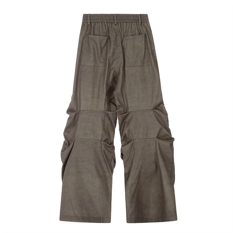 Omirad Sculpted Panel Wide-Leg Cargo Pants | Black