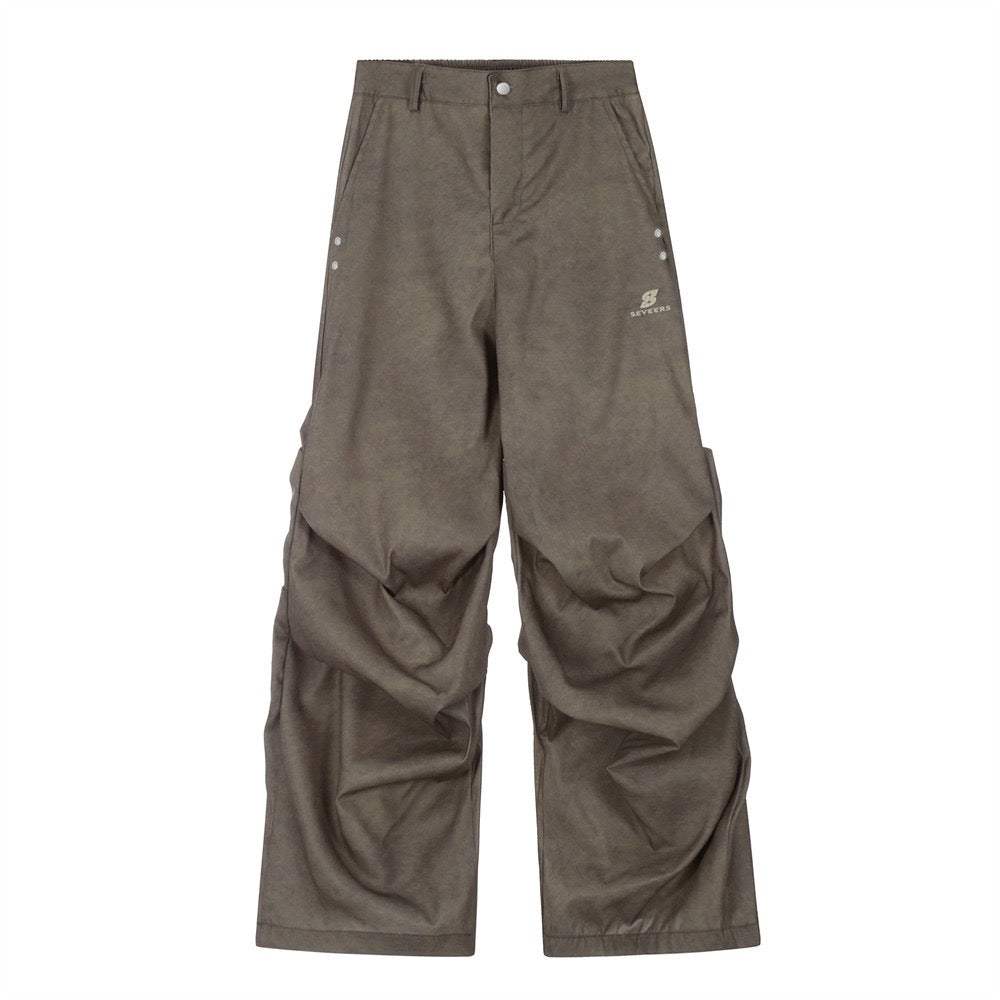 Omirad Sculpted Panel Wide-Leg Cargo Pants | Black