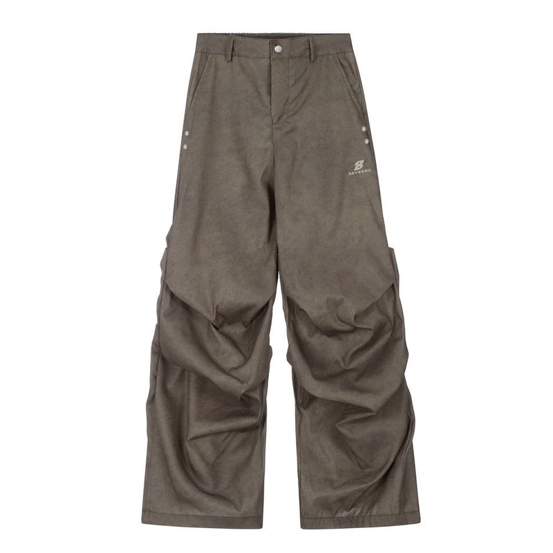Omirad Sculpted Panel Wide-Leg Cargo Pants | Black