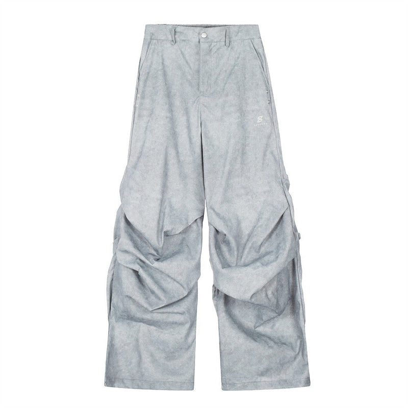 Omirad Sculpted Panel Wide-Leg Cargo Pants | Black