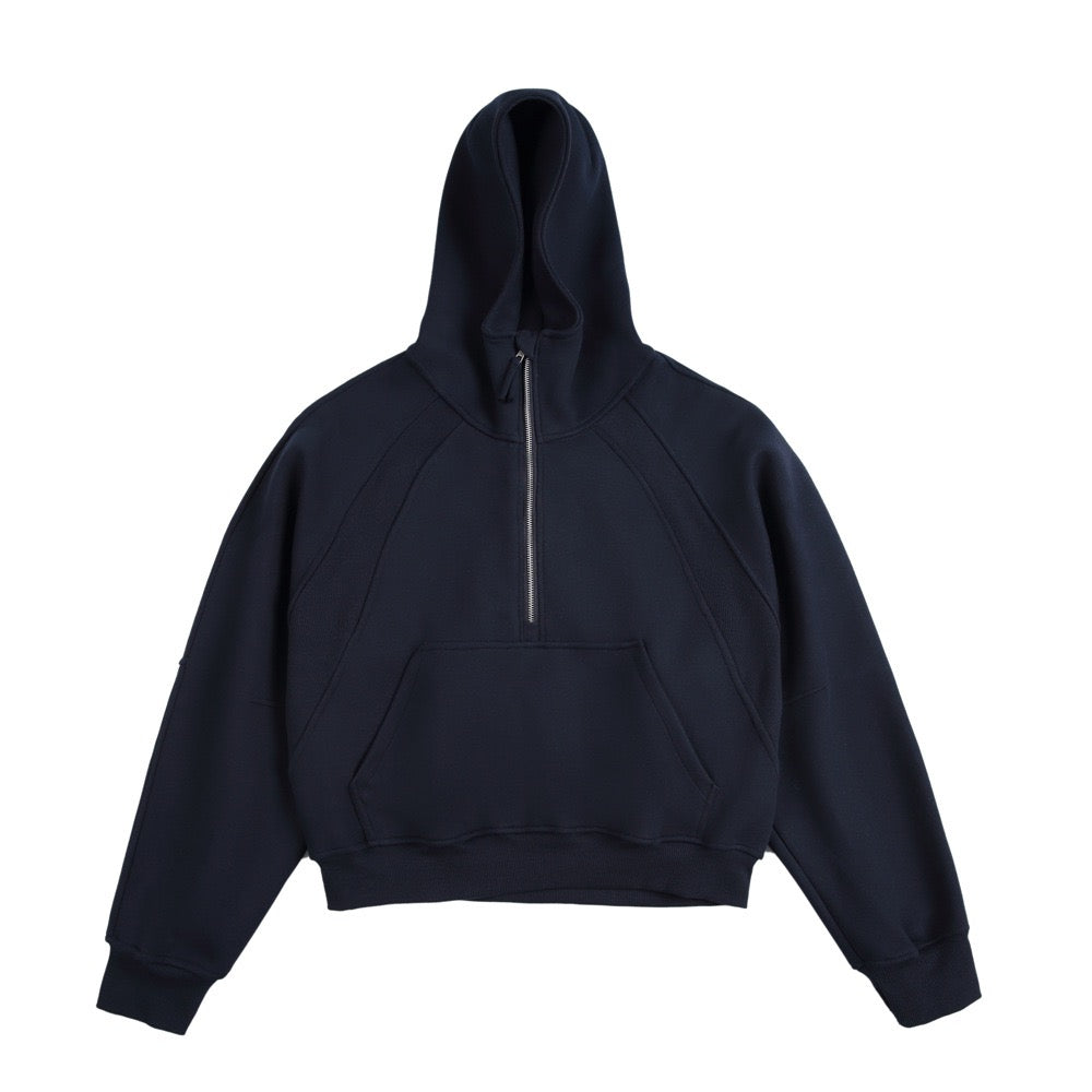 Essential Half-Zip Cropped Hoodie | Minimalist Street Style