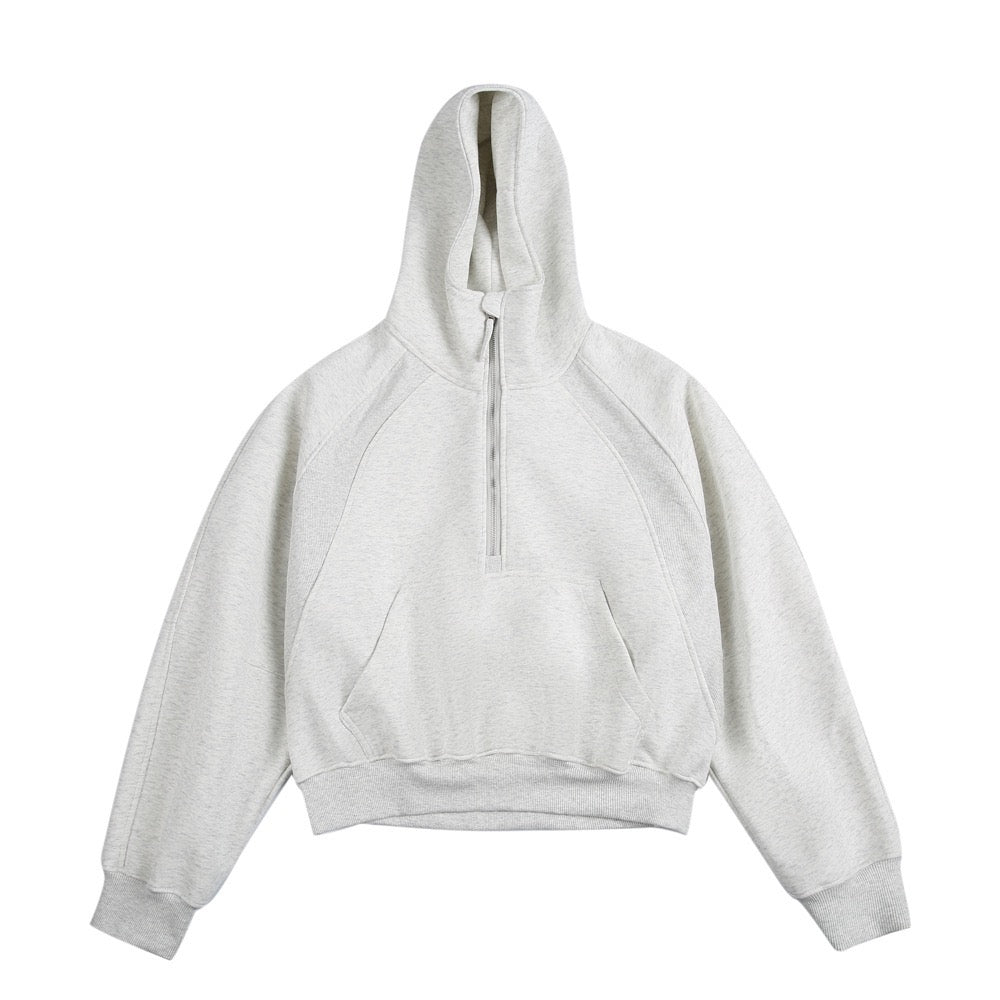 Essential Half-Zip Cropped Hoodie | Minimalist Street Style