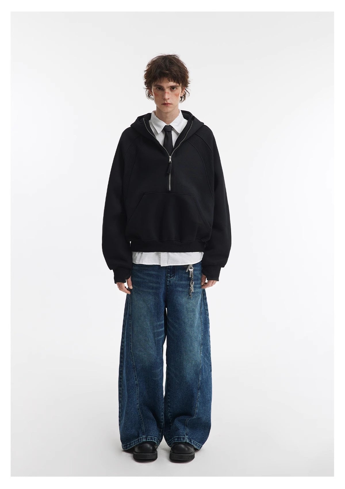Essential Half-Zip Cropped Hoodie | Minimalist Street Style