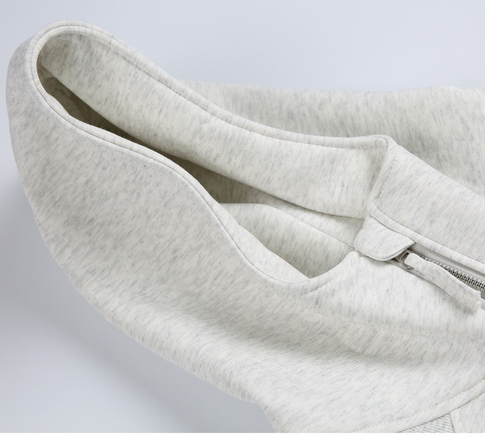 Essential Half-Zip Cropped Hoodie | Minimalist Street Style