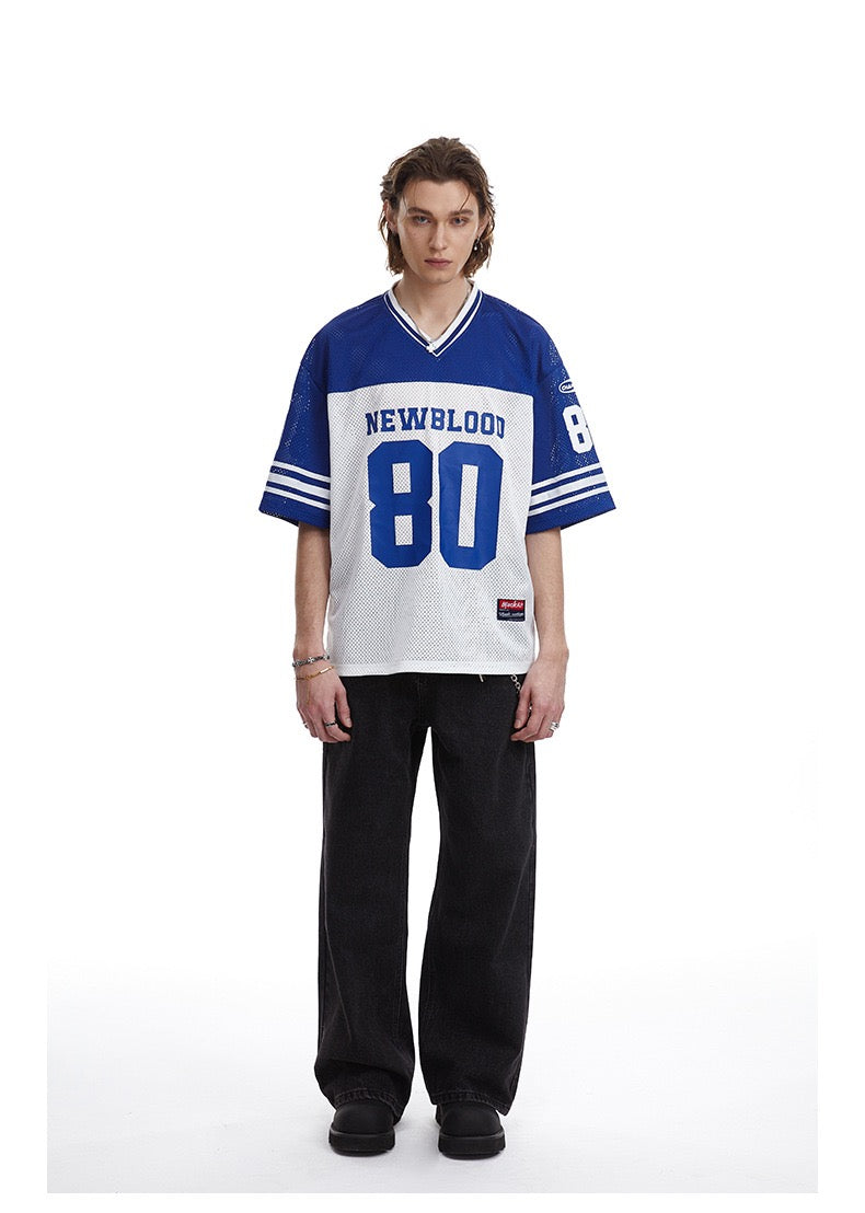 Newblood 80 Color-Block Football Jersey Tee | Streetwear