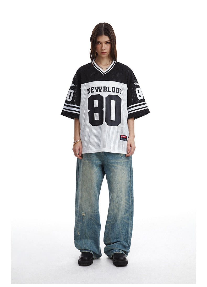 Newblood 80 Color-Block Football Jersey Tee | Streetwear
