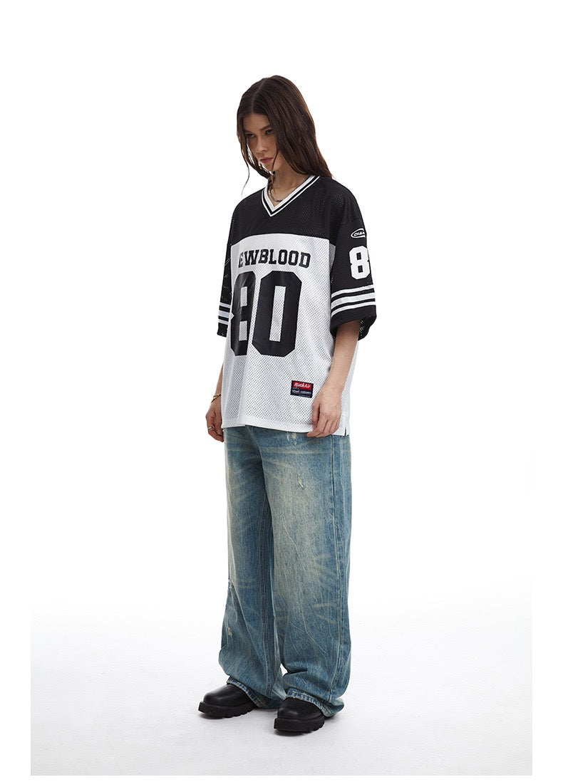 Newblood 80 Color-Block Football Jersey Tee | Streetwear