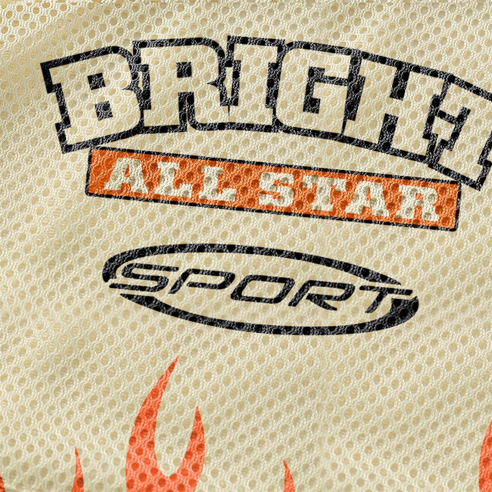 Bright All Star Flame Mesh Tee | Y2K Streetwear Graphic Top