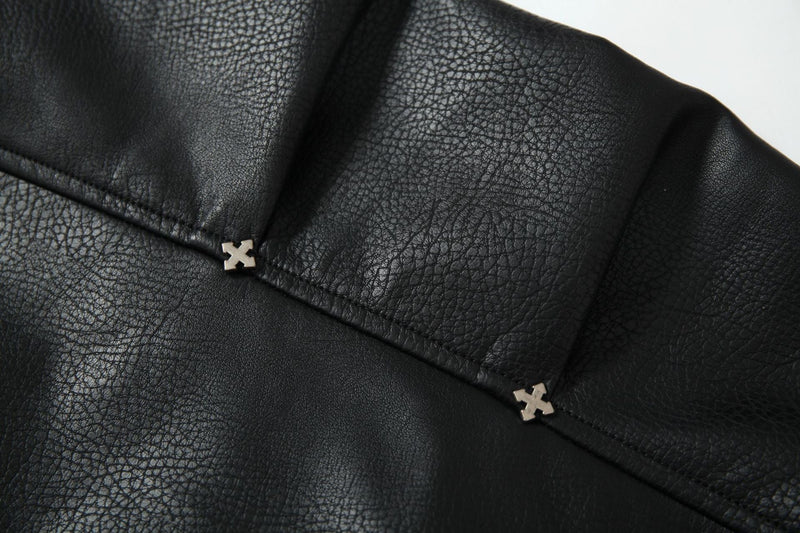 Omirad Illustrated Panel Varsity Jacket | Faux Leather Sleeves