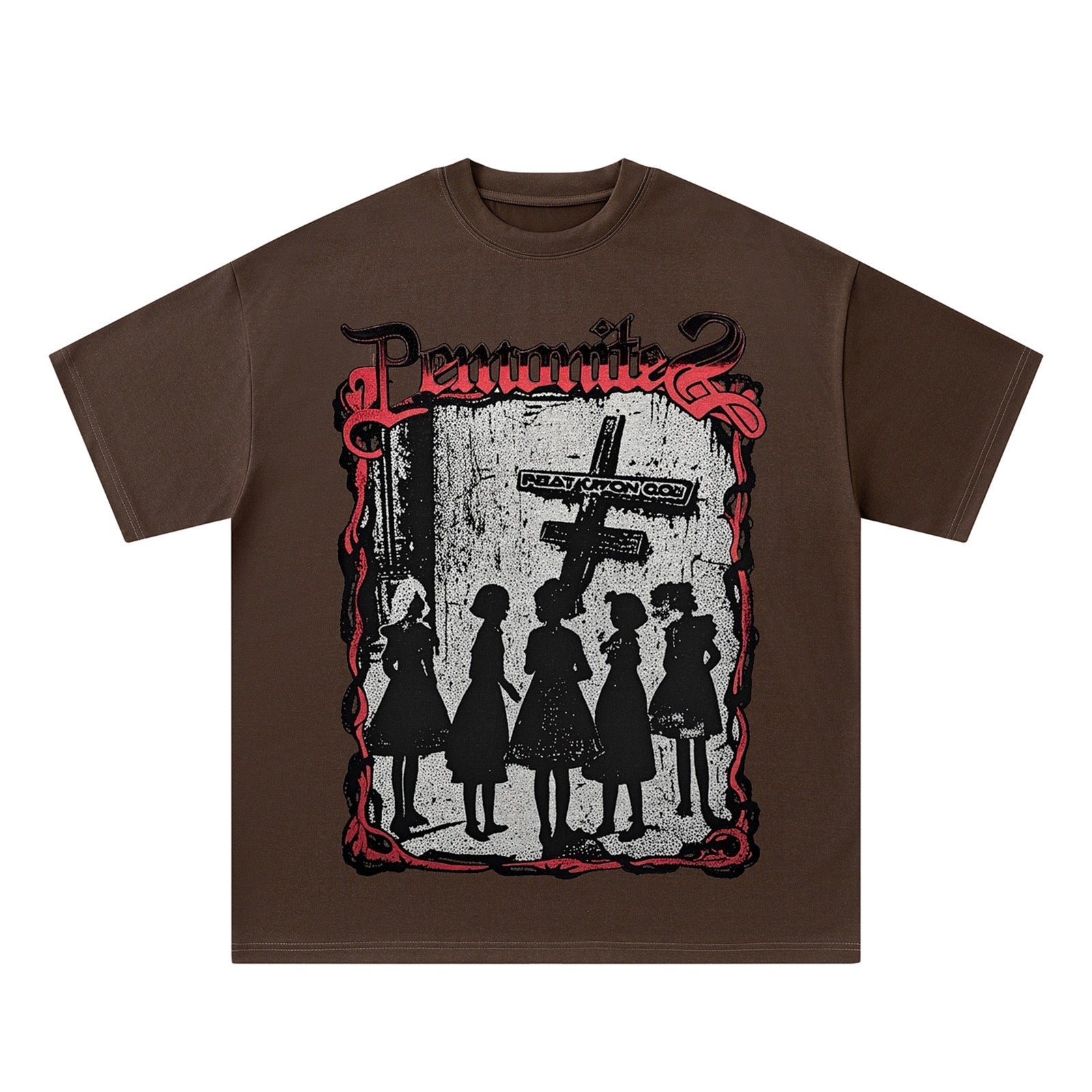 Gothic Cross Graphic Oversized T-Shirt | SEAKOFF – Seakoff