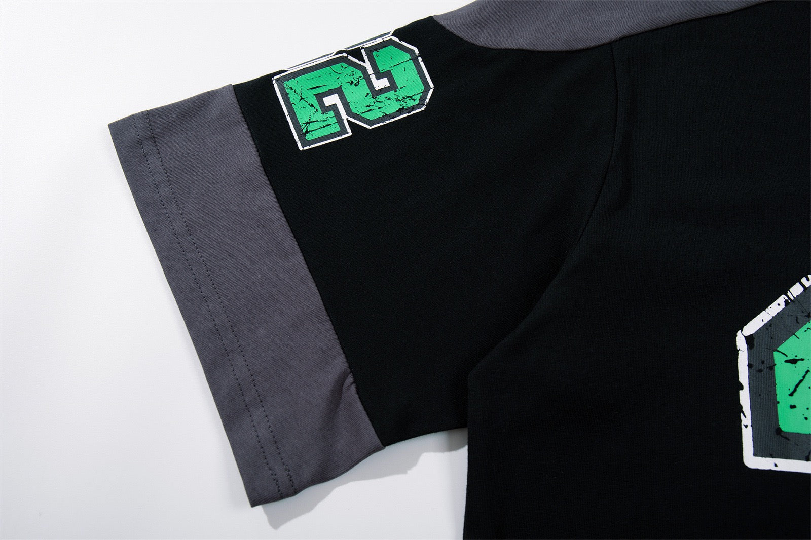 Omirad 32 Varsity Graphic Tee | Contrast Shoulder Panel