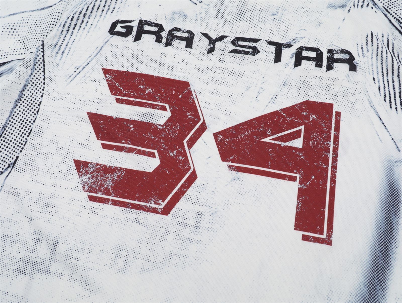 Graystar 34 Distressed Mesh Jersey Tee | Streetwear Soccer Shirt