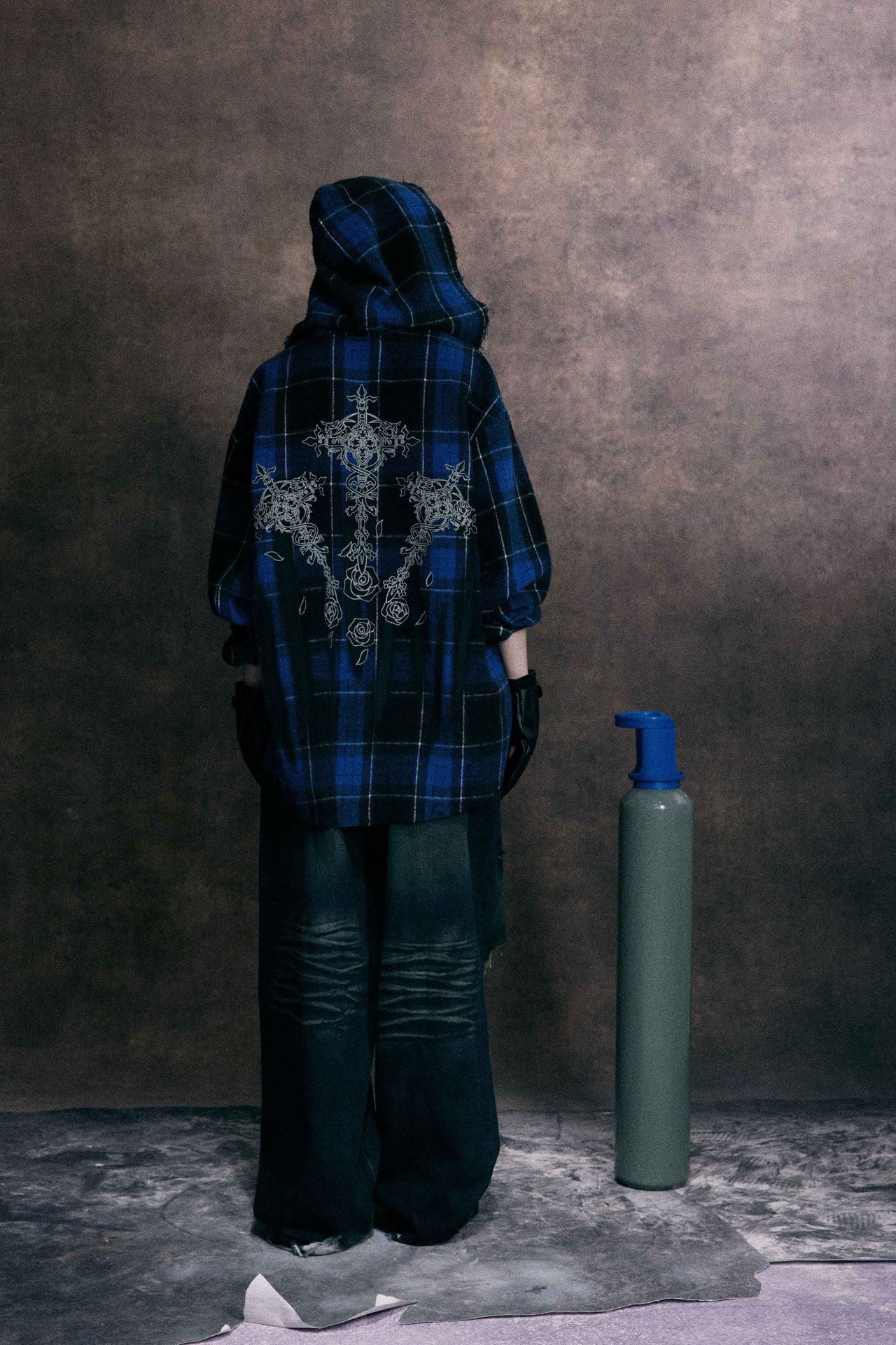 Plaid Embroidered Hooded Flannel Jacket | Streetwear Shacket