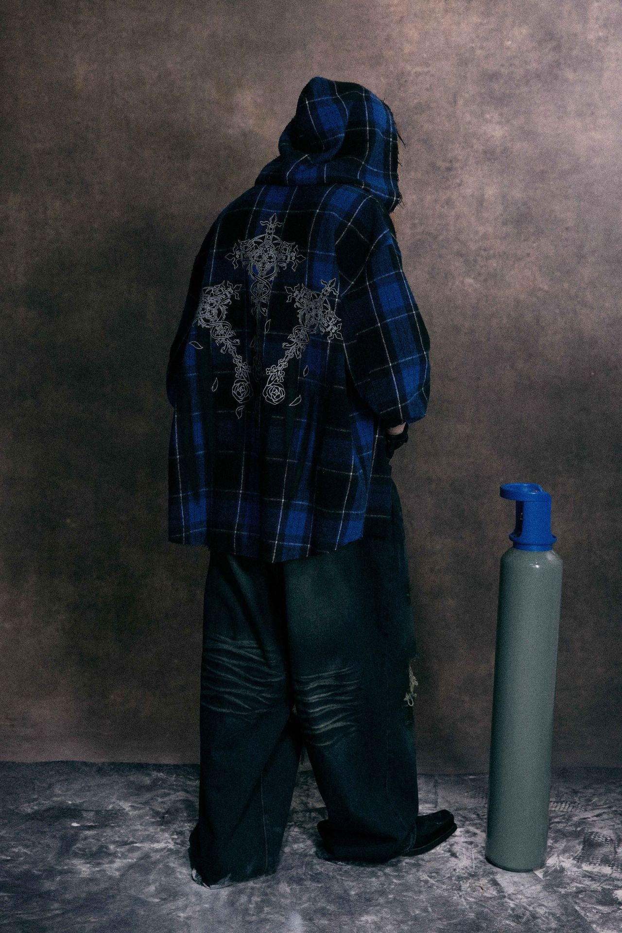 Plaid Embroidered Hooded Flannel Jacket | Streetwear Shacket