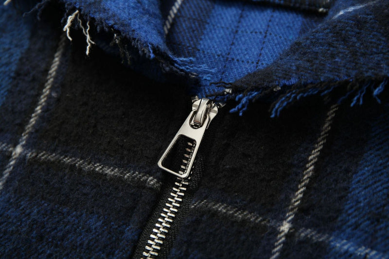 Omirad Plaid Embroidered Hooded Flannel Jacket | SEAKOFF