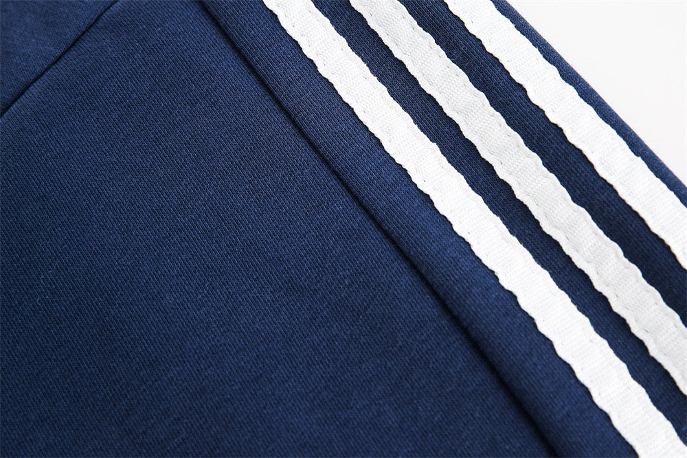 Varsity Stripe V-Neck Pullover Sweatshirt | Relaxed Fit