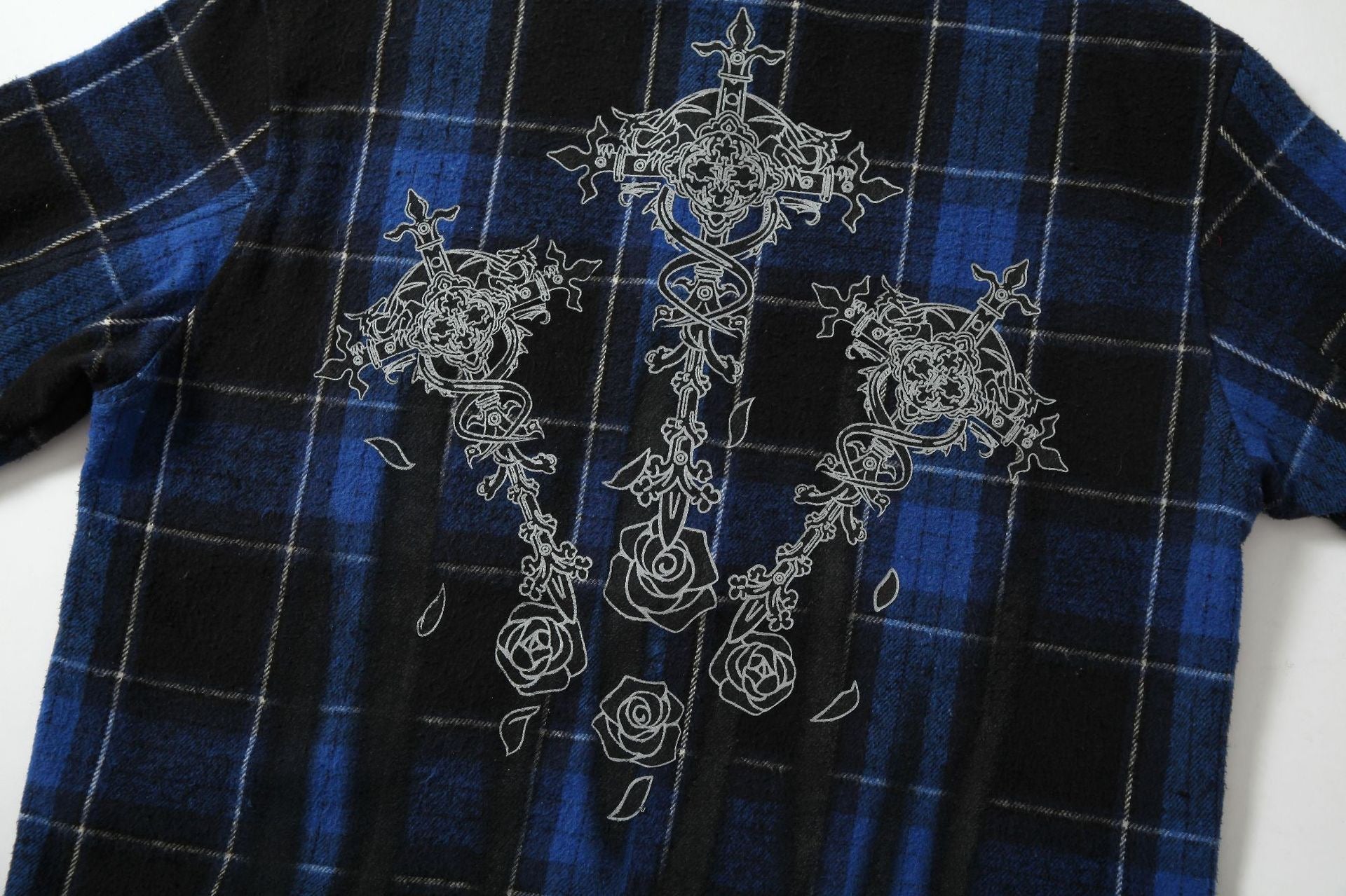 Plaid Embroidered Hooded Flannel Jacket | Streetwear Shacket
