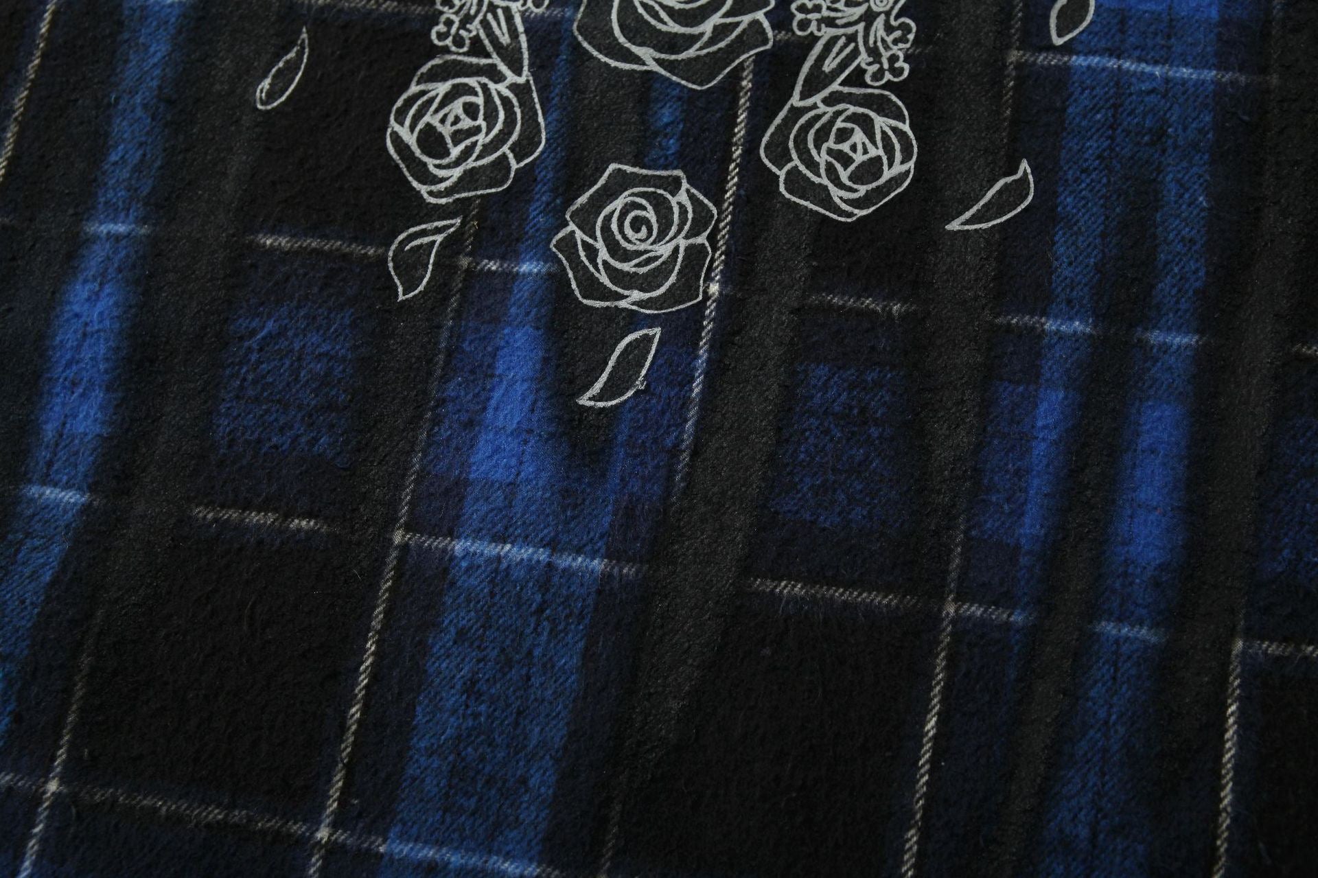 Plaid Embroidered Hooded Flannel Jacket | Streetwear Shacket