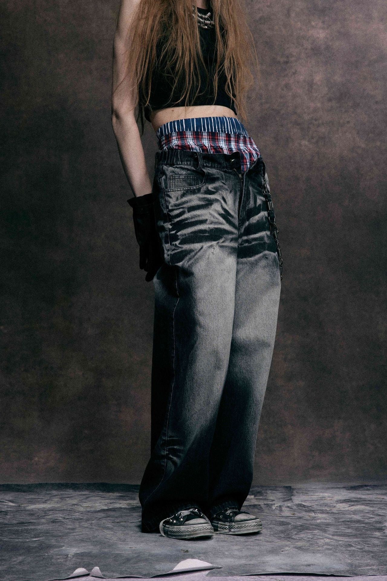 Omirad Crease-Washed Straight-Leg Denim Pants | Vintage Fade