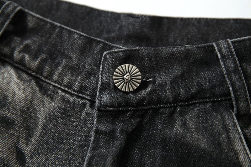 Omirad Crease-Washed Straight-Leg Denim Pants | Vintage Fade