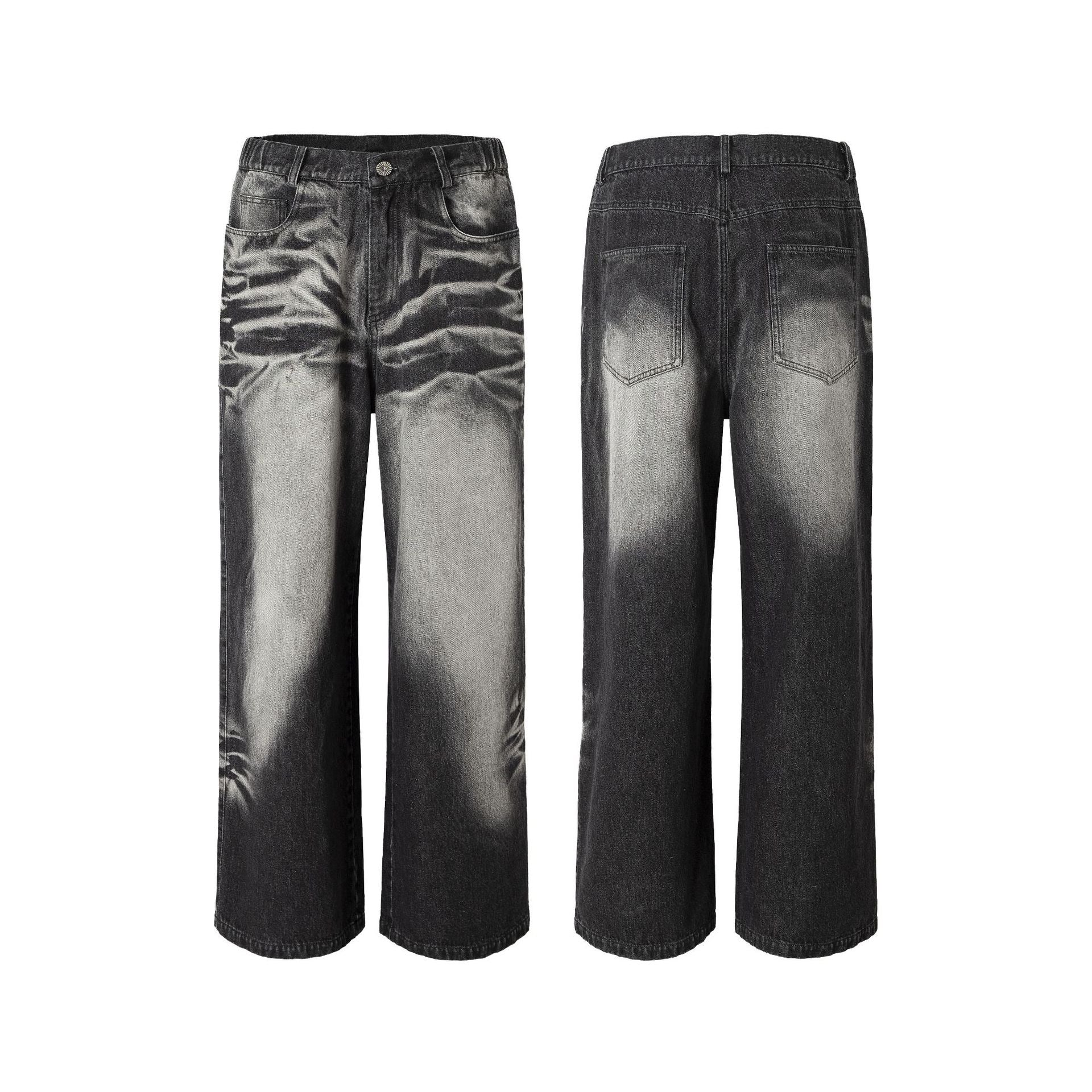 Omirad Crease-Washed Straight-Leg Denim Pants | Vintage Fade