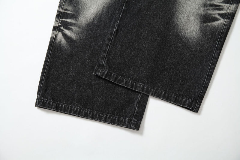 Omirad Crease-Washed Straight-Leg Denim Pants | Vintage Fade