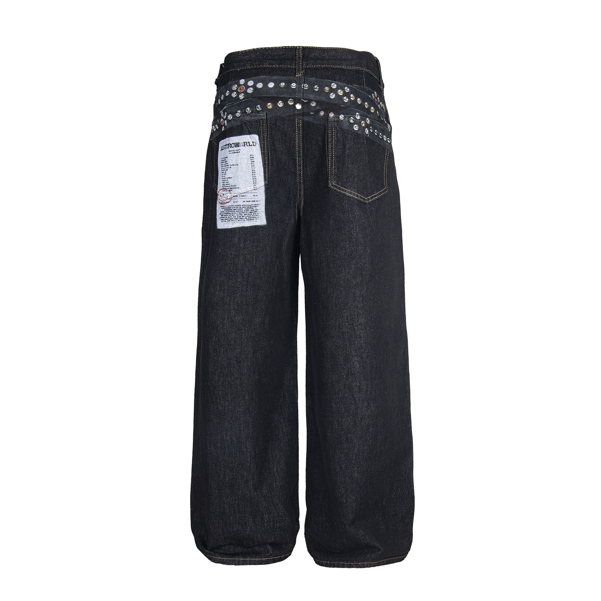 Omirad Studded Patch Wide-Leg Denim Pants | Street Style