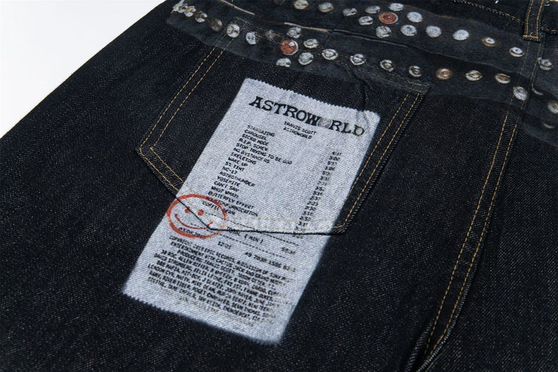 Omirad Studded Patch Wide-Leg Denim Pants | Street Style