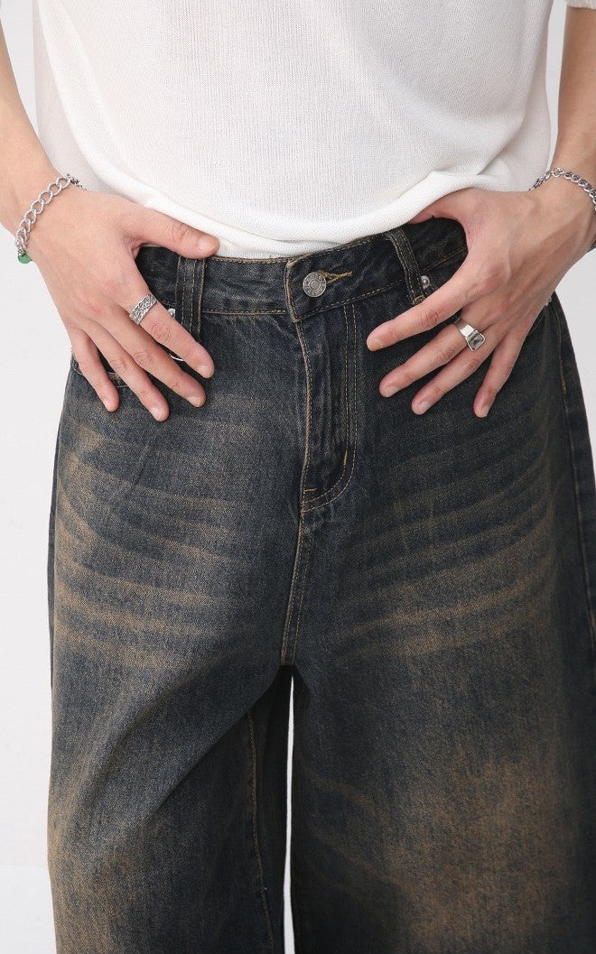 Omirad Wide-Leg Denim Shorts | Vintage Washed Street Style