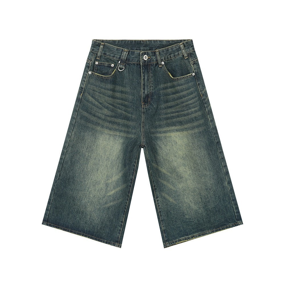 Omirad Wide-Leg Denim Shorts | Vintage Washed Street Style