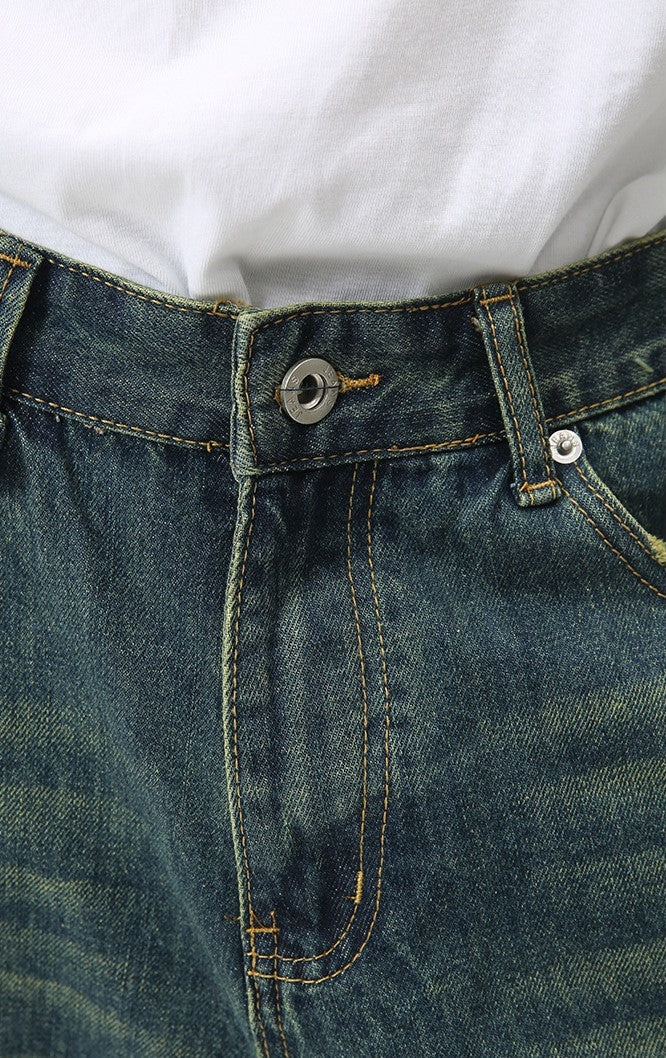 Omirad Wide Leg Denim Shorts | Vintage Wash Baggy Fit