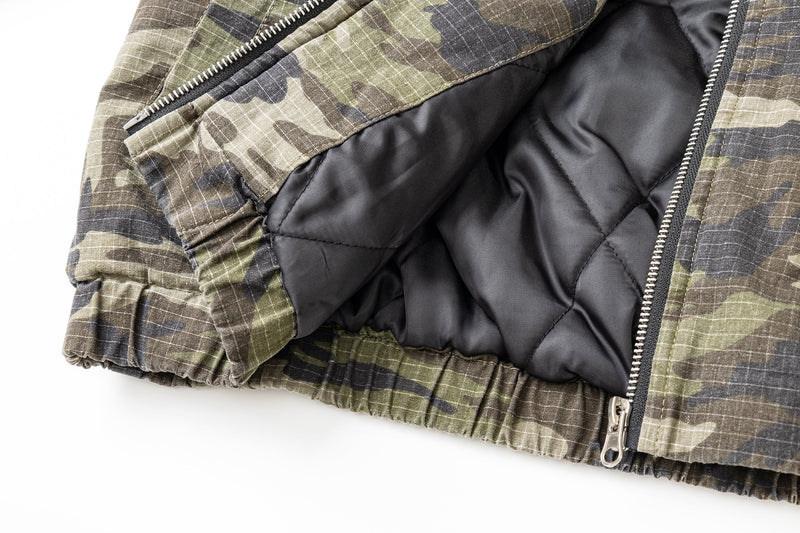 Men's Camo Faux Fur Hooded Padded Cotton Jacket