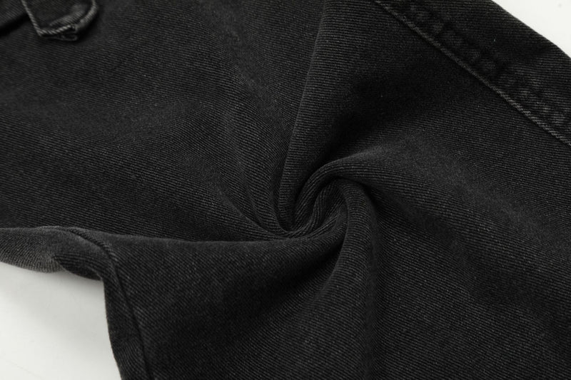 Multi-Pocket Buckle Cargo Jeans | Wide-Leg Denim