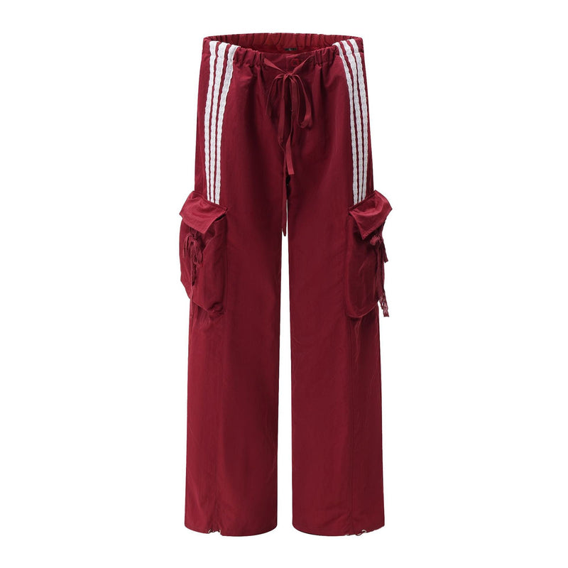 Omirad Stripe Cargo Track Pants | Wide-Leg Cotton
