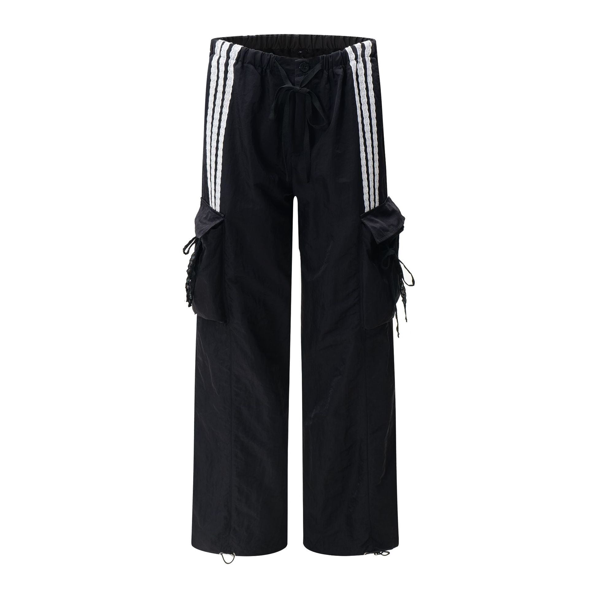 Omirad Stripe Cargo Track Pants | Wide-Leg Cotton