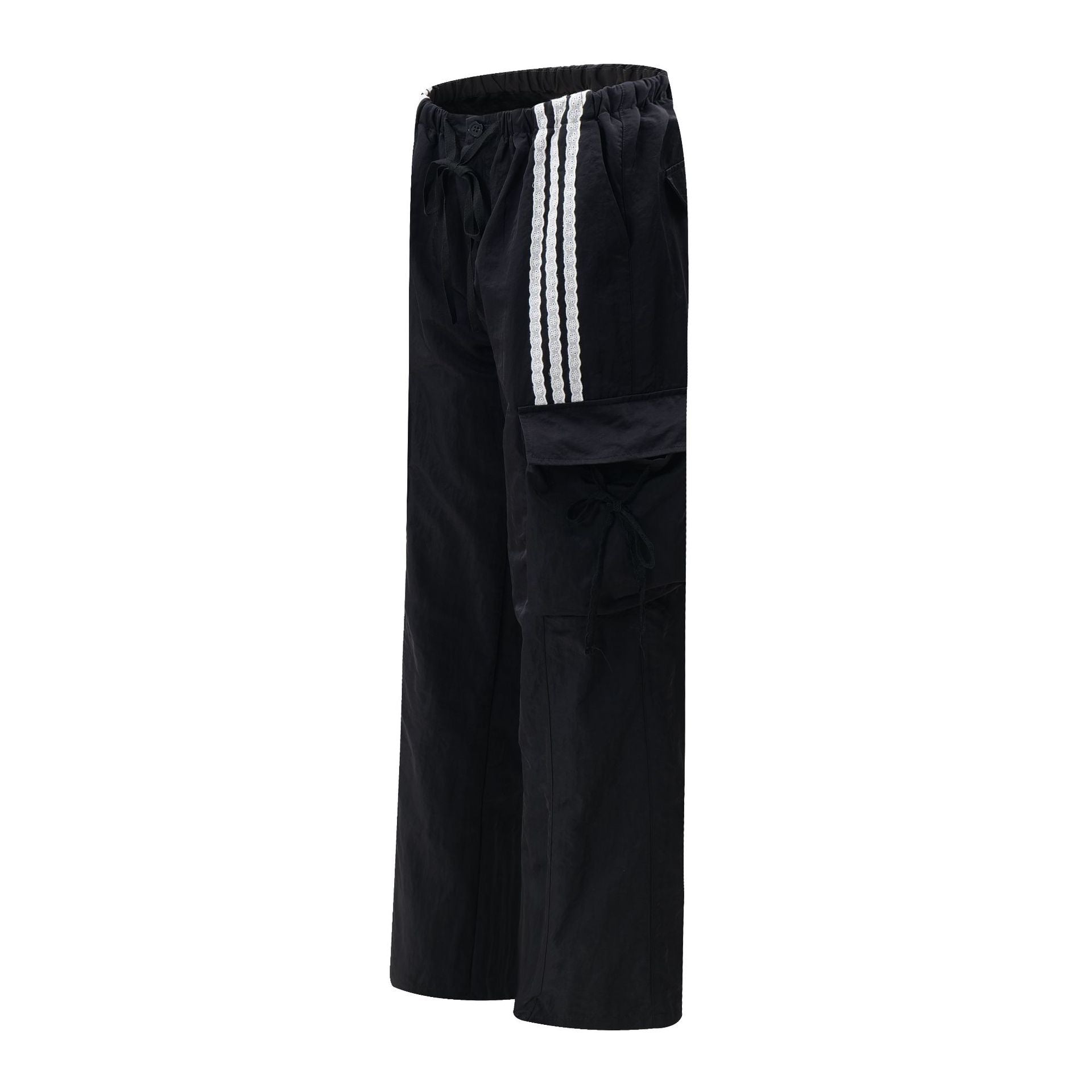 Omirad Stripe Cargo Track Pants | Wide-Leg Cotton
