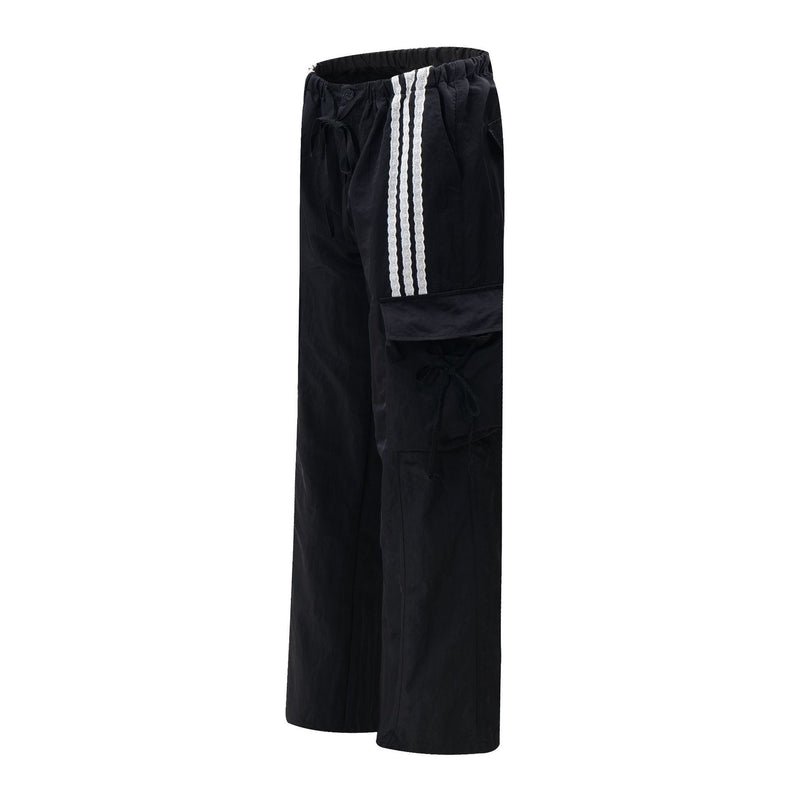 Omirad Stripe Cargo Track Pants | Wide-Leg Cotton