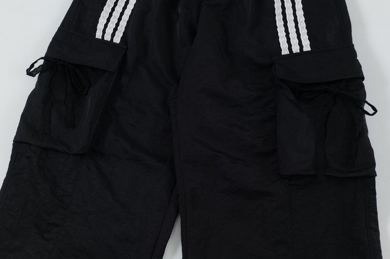 Omirad Stripe Cargo Track Pants | Wide-Leg Cotton