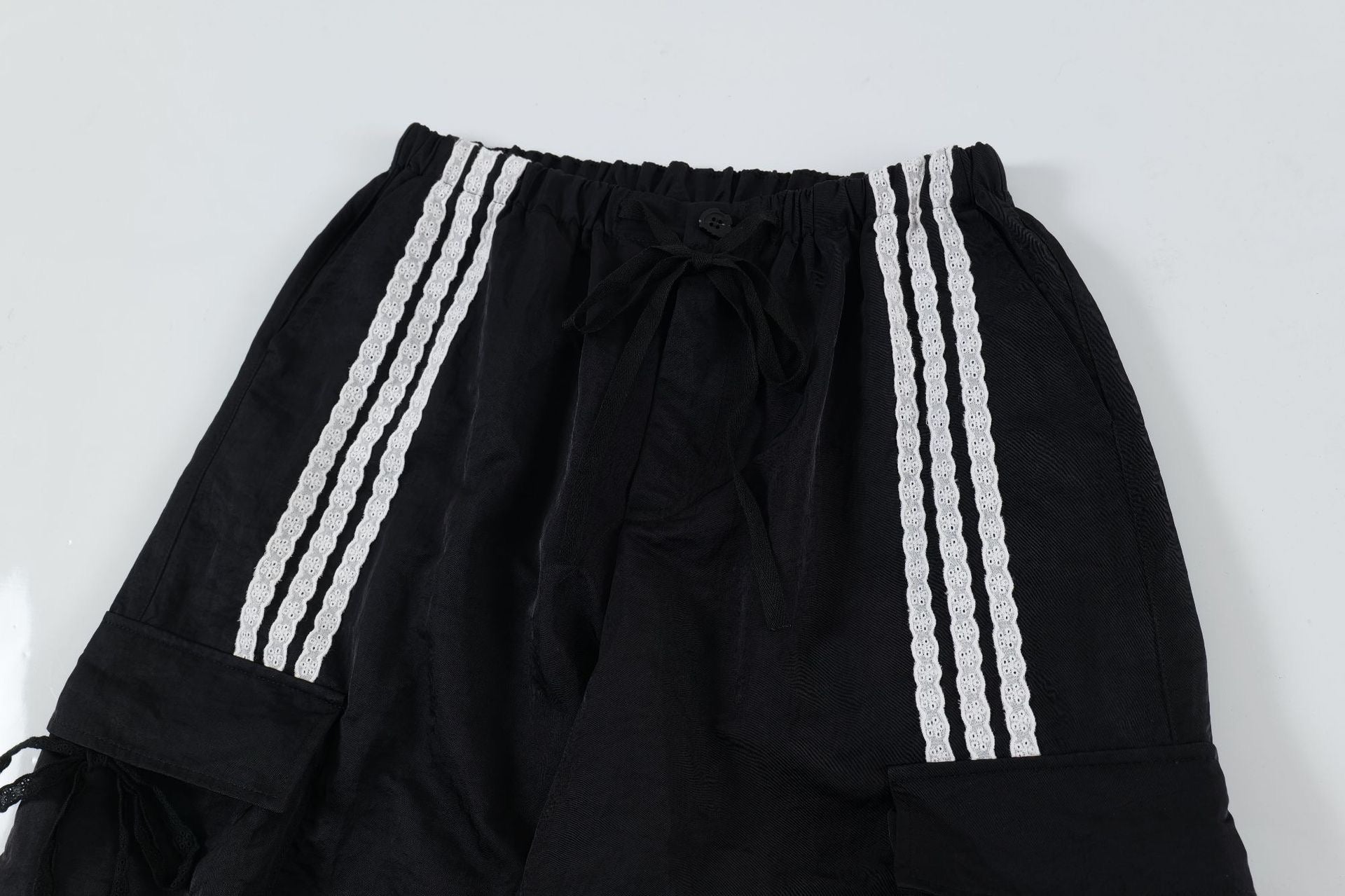 Omirad Stripe Cargo Track Pants | Wide-Leg Cotton