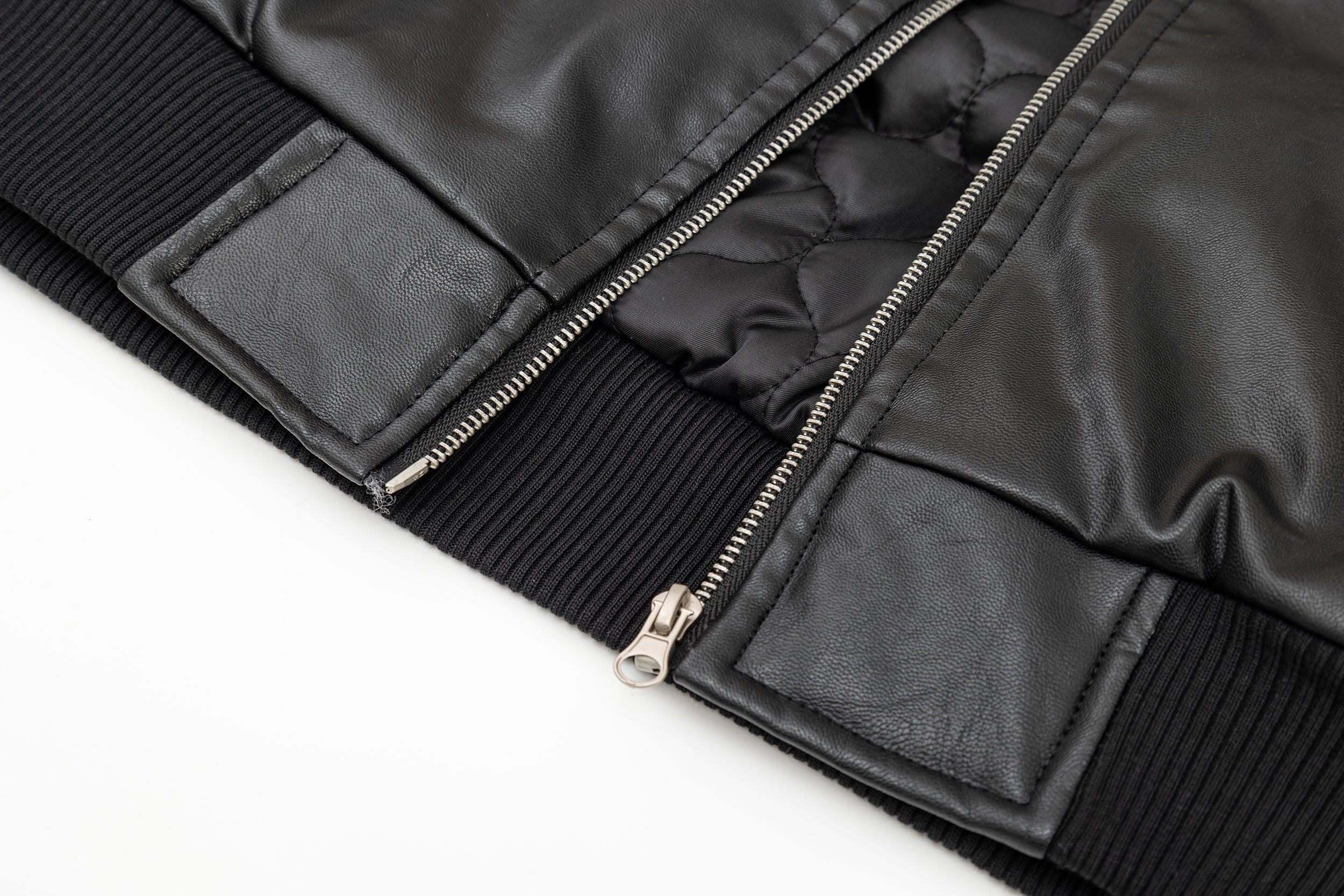 Faux Leather Fur-Trimmed Hooded Bomber Jacket | Omirad