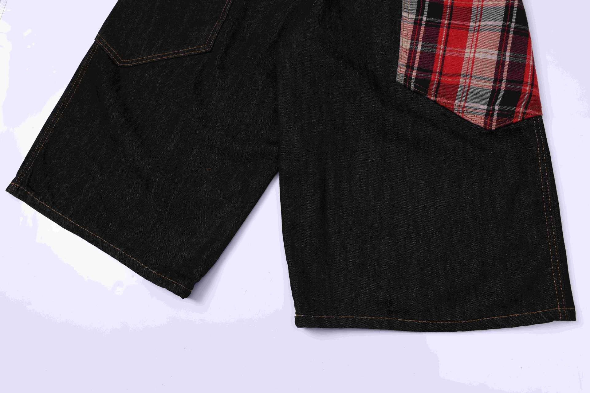 Omirad Patchwork Denim Jorts | Wide-Leg Dark Indigo Shorts