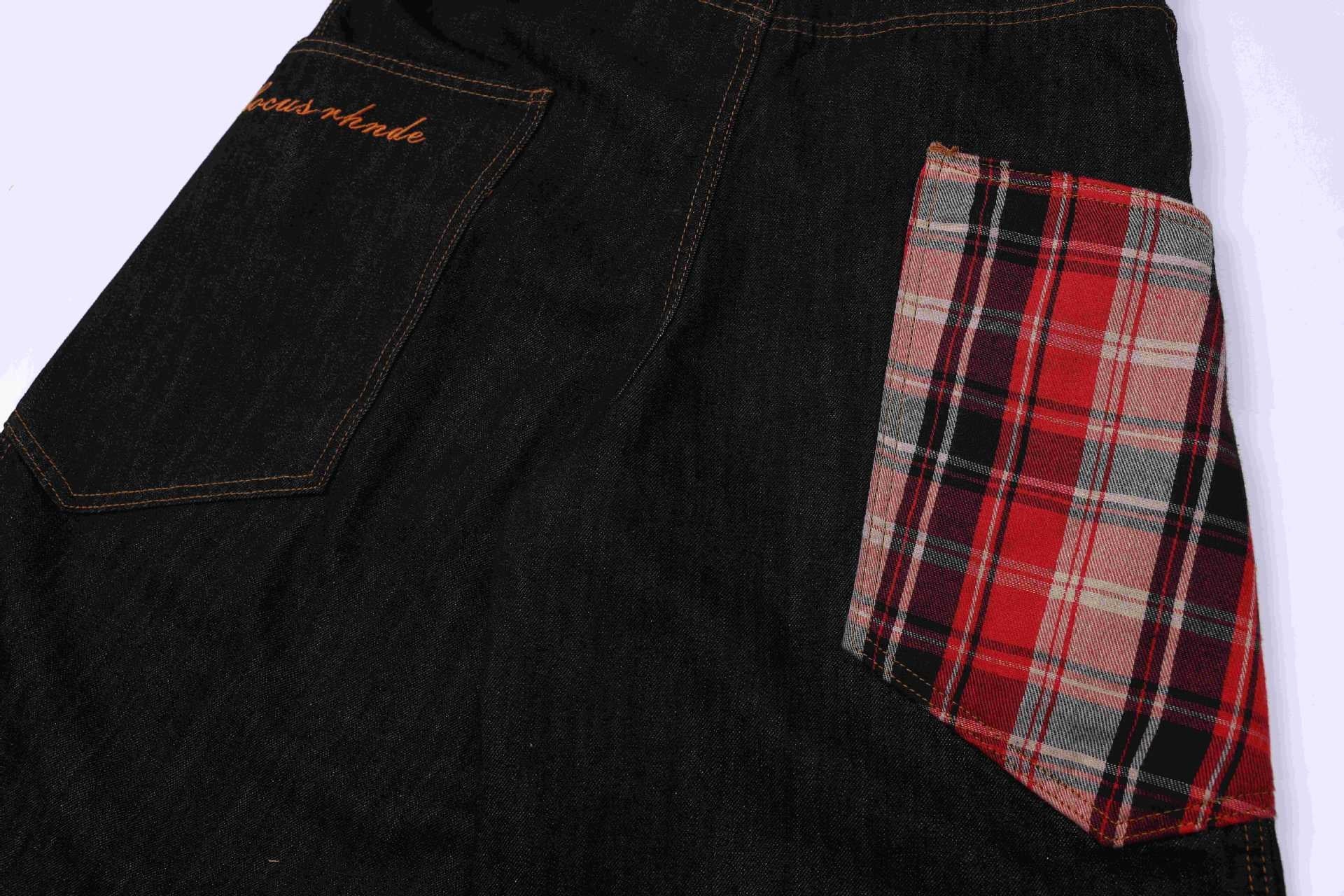 Omirad Patchwork Denim Jorts | Wide-Leg Dark Indigo Shorts