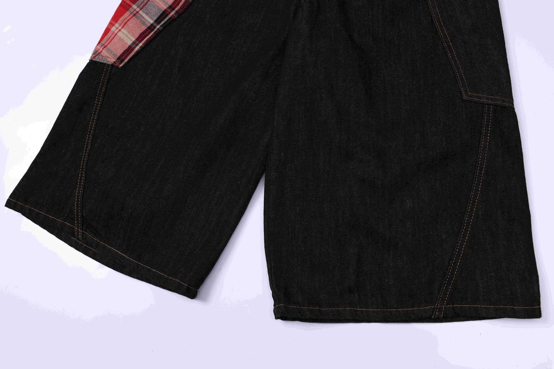 Omirad Patchwork Denim Jorts | Wide-Leg Dark Indigo Shorts