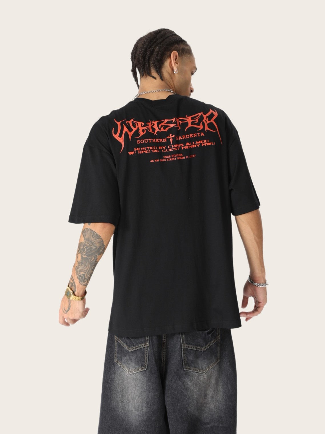 Distressed Raven Graphic Oversized Tee | Gothic Streetwear