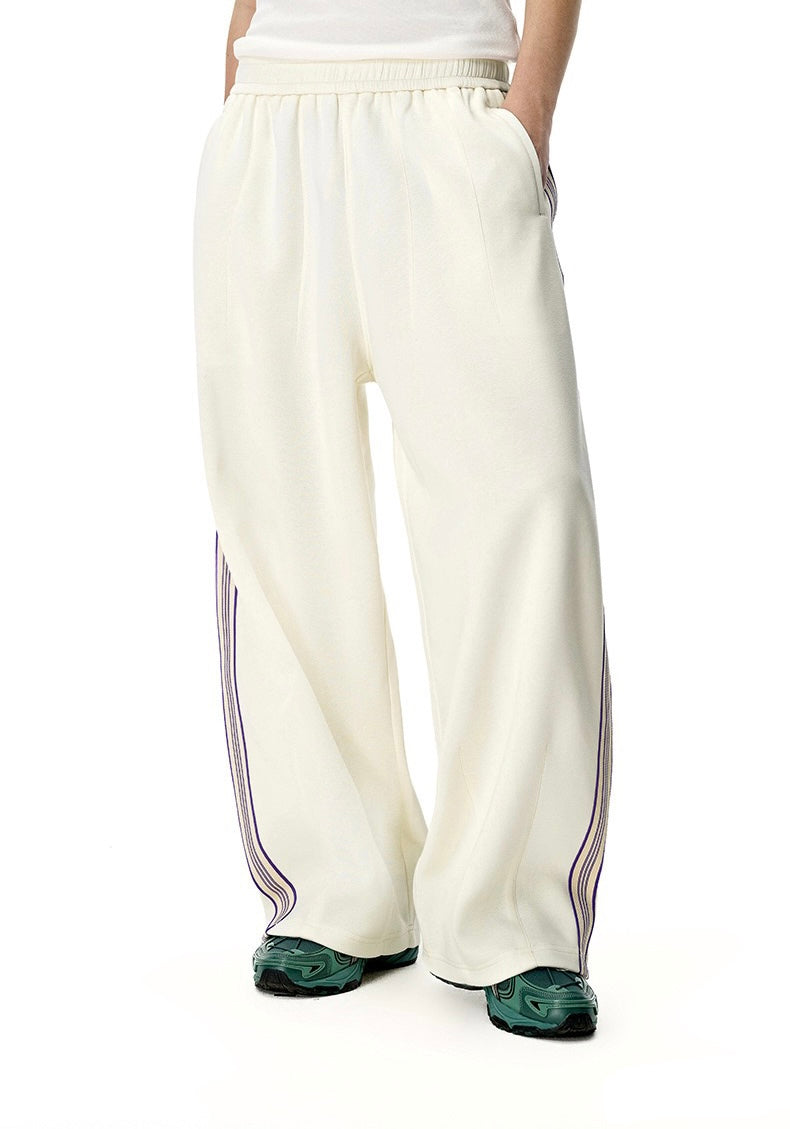 Side-Stripe Relaxed Wide-Leg Track Pants | SEAKOFF