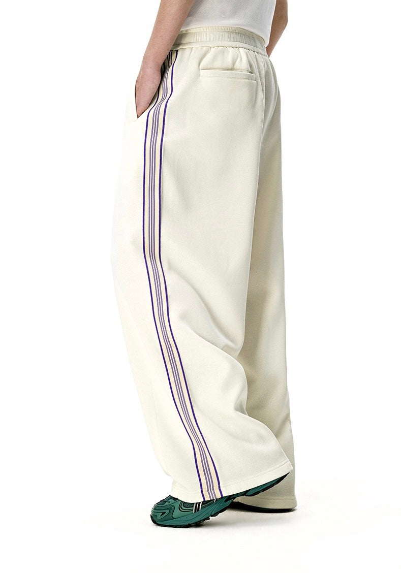 Side-Stripe Relaxed Wide-Leg Track Pants | SEAKOFF
