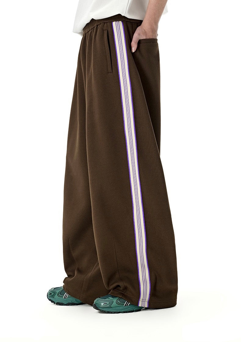 Side-Stripe Relaxed Wide-Leg Track Pants | SEAKOFF
