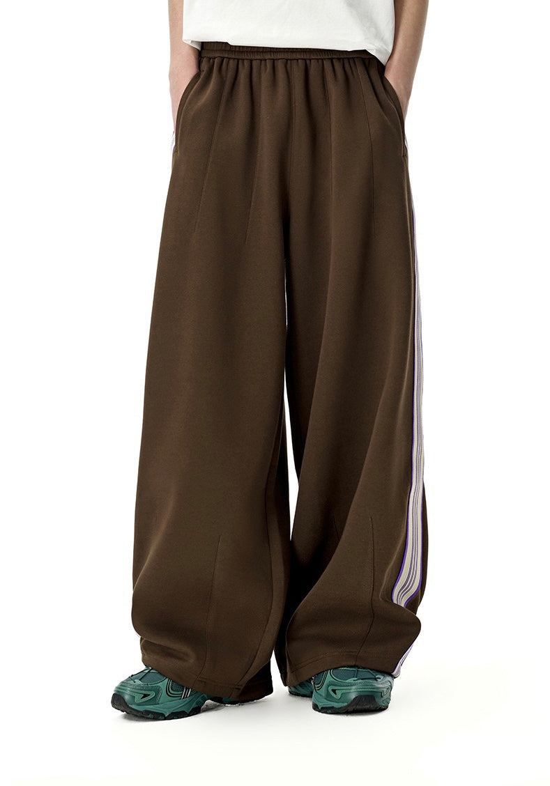 Side-Stripe Relaxed Wide-Leg Track Pants | SEAKOFF