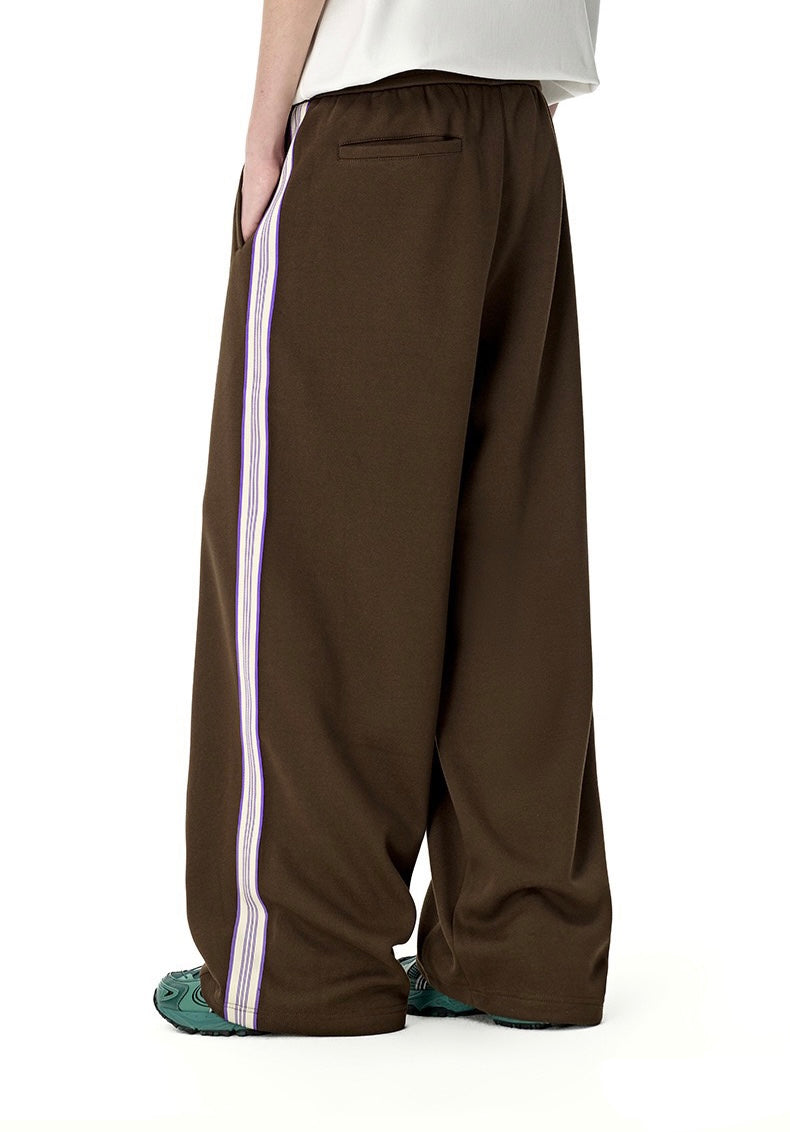 Side-Stripe Relaxed Wide-Leg Track Pants | SEAKOFF